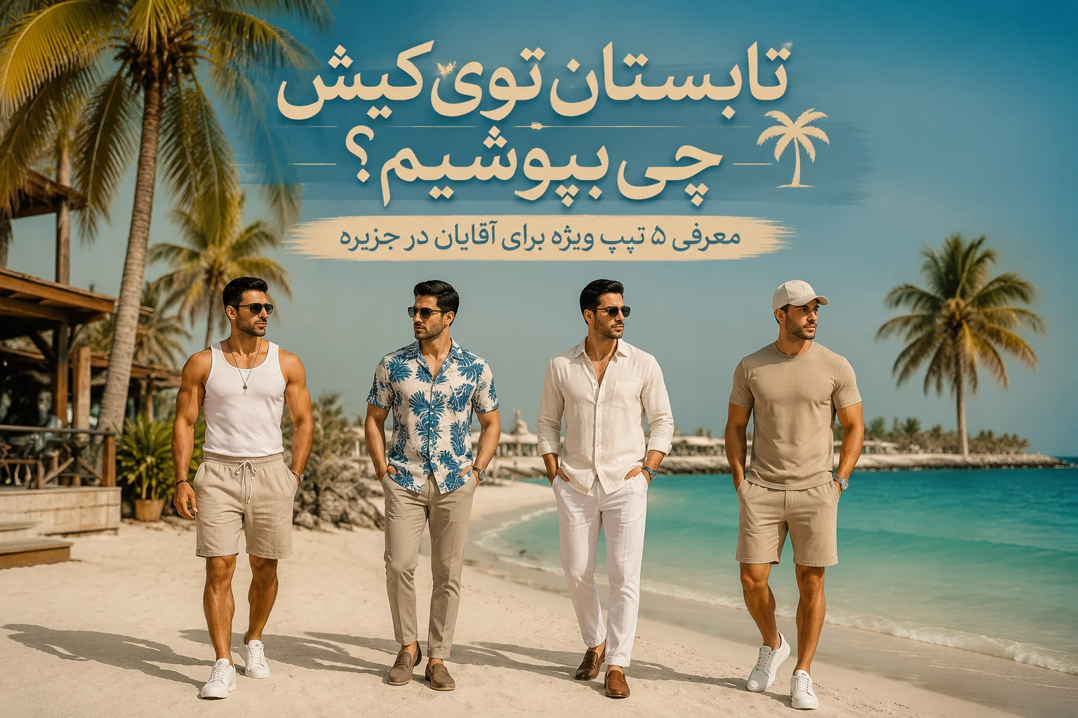 تابستان توی کیش چی بپوشیم؟معرفی ۵ تیپ ویژه برای آقایان در جزیره