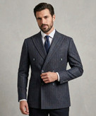 کت تک مردانه دبل برست مدل Slim Fit پارچه دیپلمات ۶ دکمه