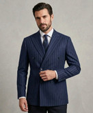 کت تک مردانه دبل برست مدل Slim Fit پارچه دیپلمات ۶ دکمه