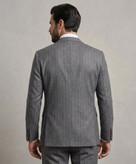 کت تک مردانه دبل برست مدل Slim Fit و نیمه آستیر پارچه دیپلمات ۶ دکمه