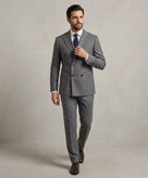 کت تک مردانه دبل برست مدل Slim Fit و نیمه آستیر پارچه دیپلمات ۶ دکمه