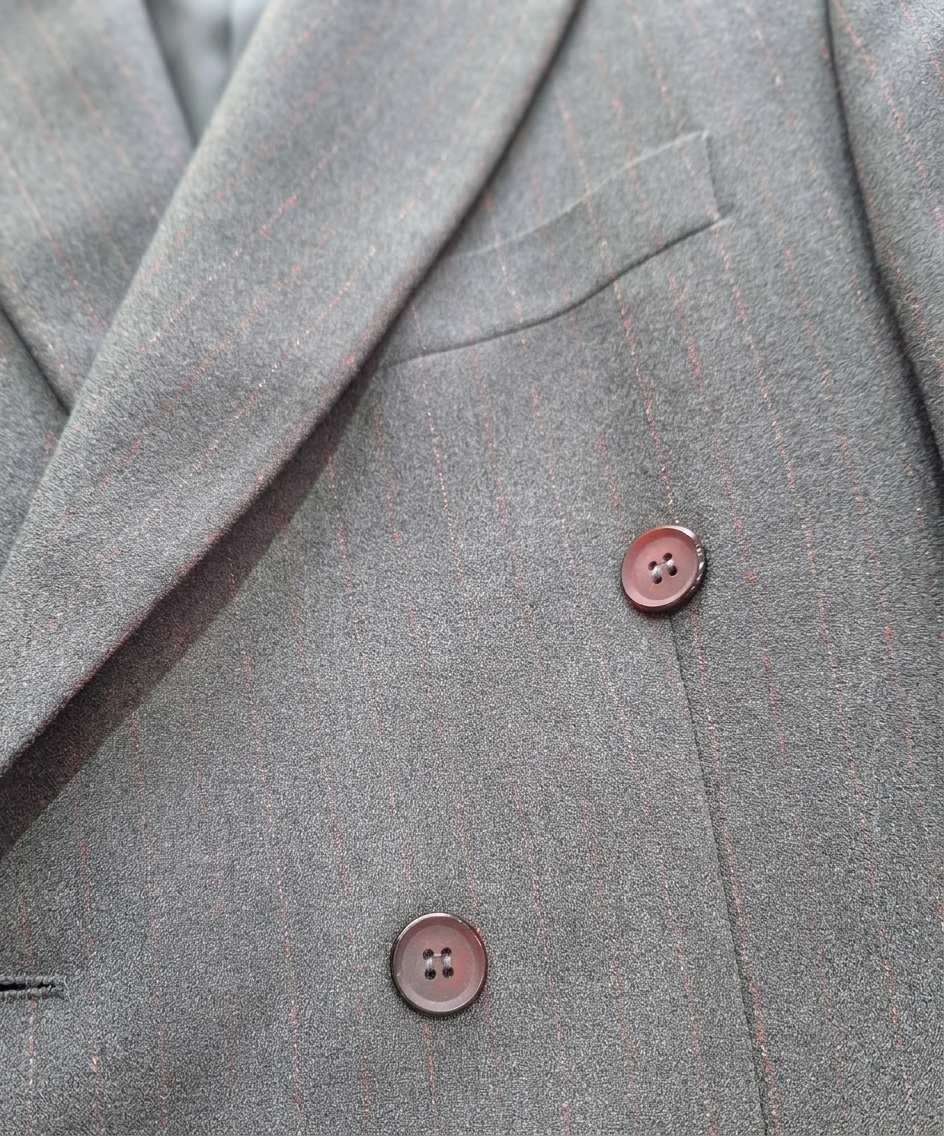 کت تک مردانه دبل برست مدل Slim Fit و نیمه آستیر پارچه دیپلمات ۶ دکمه