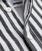 پیراهن آستین کوتاه مردانه کتان Tommy Hilfiger مدل Slim Fit طرح راهراه