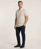 پیراهن آستین کوتاه مردانه راهراه ۱۰۰٪ کتان Tommy Hilfiger مدل Slim Fit