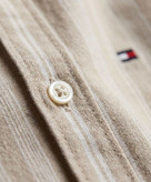 پیراهن آستین کوتاه مردانه راهراه ۱۰۰٪ کتان Tommy Hilfiger مدل Slim Fit