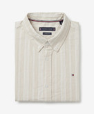 پیراهن آستین کوتاه مردانه راهراه ۱۰۰٪ کتان Tommy Hilfiger مدل Slim Fit