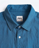 پیراهن آستین کوتاه مردانه لینن–کتان برند ZARA (55٪ لینن، 45٪ کتان)