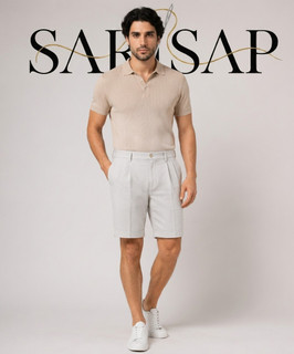 شلوارک مردانه پیلیدار برند ZARA (جنس کرپ)