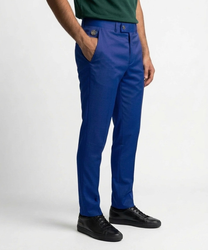 شلوار مردانه GUCCI مدل اسلیمفیت - پارچه سابله کش - رنگ آبی کاربنی