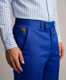 شلوار مردانه GUCCI مدل اسلیمفیت - پارچه سابله کش - رنگ آبی کاربنی