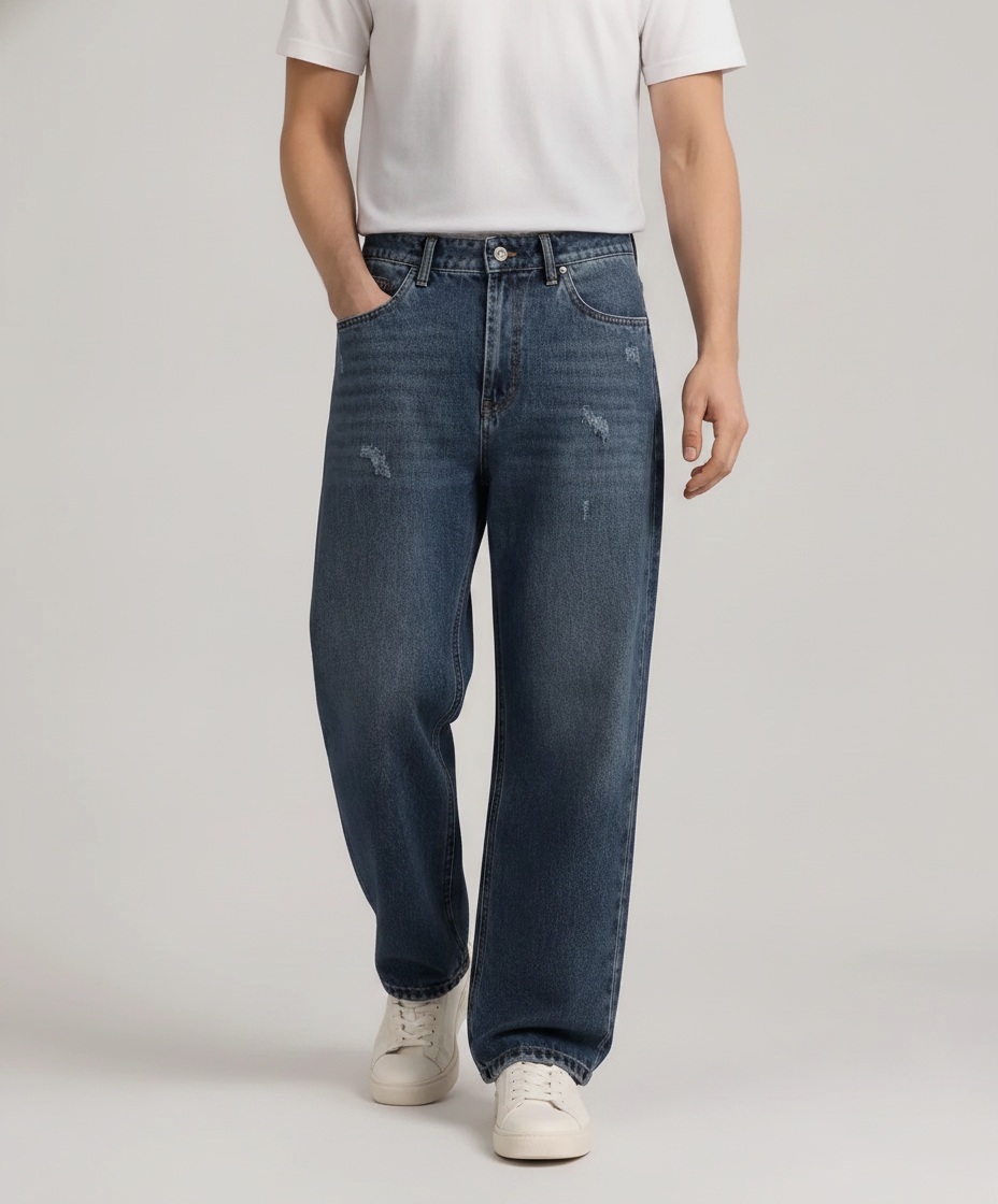 شلوار جین مردانه DOLCE & GABBANA مدل بگ (Baggy) - رنگ آبی روشن