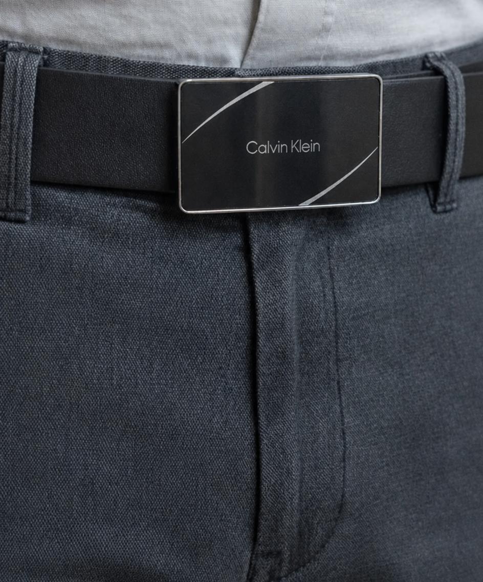 کمربند مردانه چرم طبیعی سگک پلاکی Calvin Klein