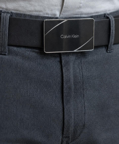 کمربند مردانه چرم طبیعی سگک پلاکی Calvin Klein