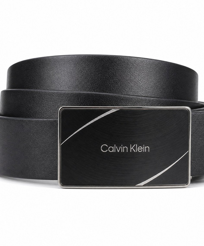 کمربند مردانه چرم طبیعی سگک پلاکی Calvin Klein
