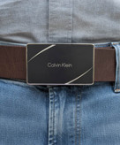 کمربند مردانه چرم طبیعی سگک پلاکی Calvin Klein