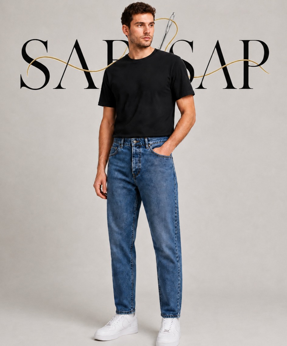 شلوار جین آبی مدل مام‌فیت مردانه برند Balenciaga