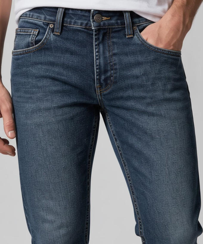 شلوار جین سرمهای مردانه اسلیمفیت زیپی کشدار برند ZARA