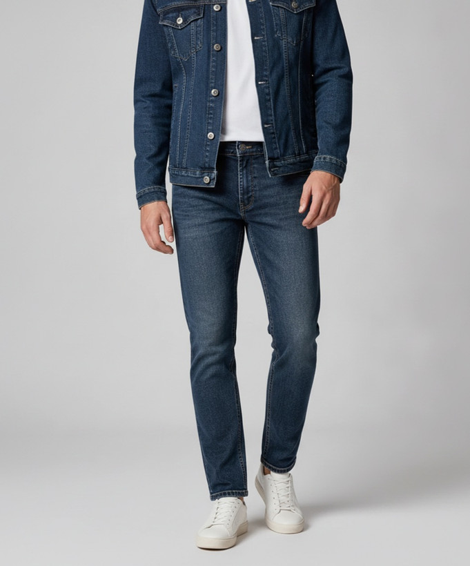 شلوار جین سرمهای مردانه اسلیمفیت زیپی کشدار برند ZARA